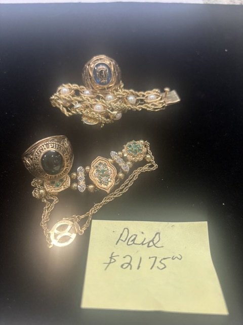 Gold rings, chains and bracelets purchased from a local family